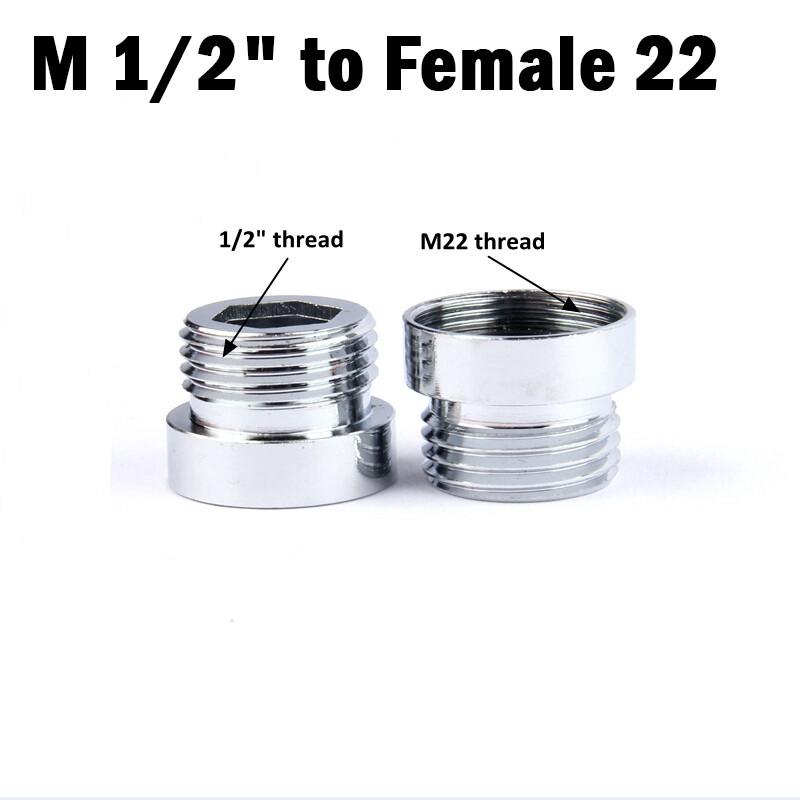 Priključak s navojem od nehrđajućeg čelika M22 do 1/2" Priključak za crijevo za tuš u kućanstvu Kuhinjska slavina Adapter za slavinu