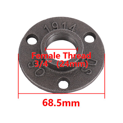 1 τεμ 1" 1/2" 3/4" Διακοσμητική φλάντζα Ελατό σιδερένιο δάπεδο/τοίχο φλάντζα Εξαρτήματα σωλήνων από χυτοσίδηρο Τρεις οπές μπουλονιών Διακόσμηση σπειρώματος BSP