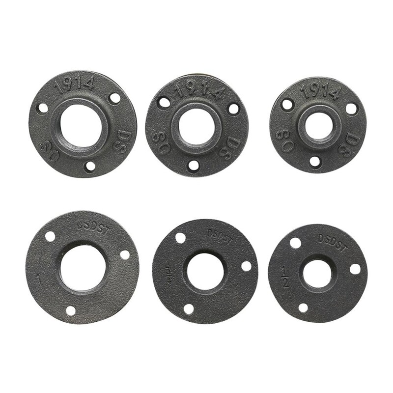 1 kom 1" 1/2" 3/4" Ukrasna prirubnica od kovanog željeza Podna/zidna prirubnica Priključci za cijevi od lijevanog željeza Tri rupe za vijke BSP Dekoracija navoja