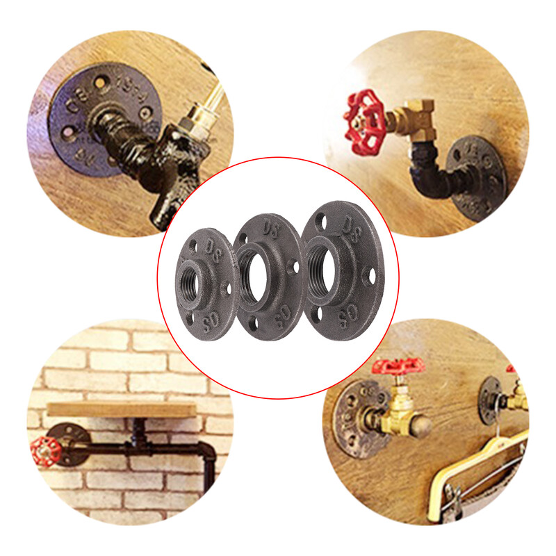 1 kom 1" 1/2" 3/4" Ukrasna prirubnica od kovanog željeza Podna/zidna prirubnica Priključci za cijevi od lijevanog željeza Tri rupe za vijke BSP Dekoracija navoja