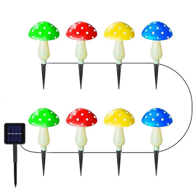 8 Λειτουργίες LED Solar Mushroom Light Διακόσμηση εξωτερικού χώρου κήπου Αδιάβροχο Fairy Light Solar String Pathway Φωτιστικό γκαζόν Φωτιστικό κήπου