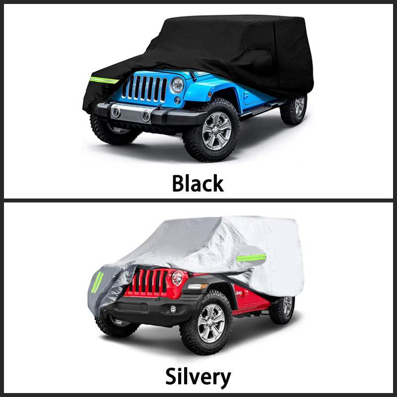 2 krāsas 2 durvju 4 durvju automašīnas pārsegs saulessargs ūdensizturīgs putekļu necaurlaidīgs aizsargpārklājs Jeep Wrangler JK JL YJ 1987-2019