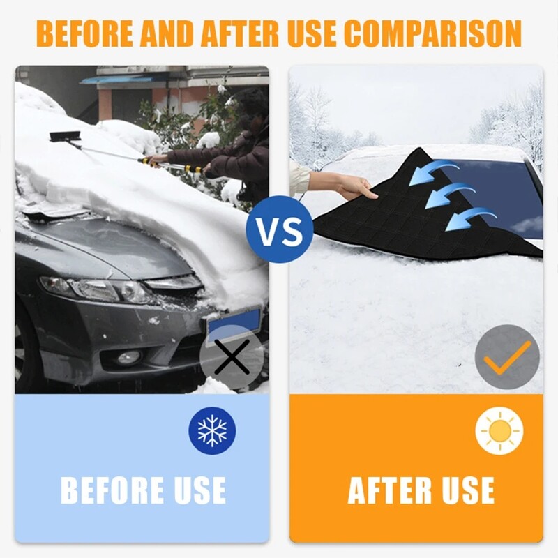 Prednje vjetrobransko staklo automobila Vodootporni zimski vanjski štitnik za snijeg Štitnik za snijeg protiv leda u ljetnom hladu