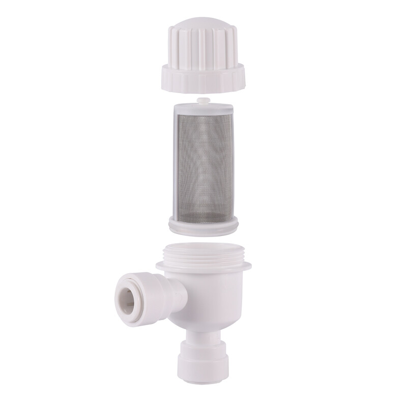 1/4-tolline 3/8-tolline otsevajutusega liugurlukk Aiaveefilter Veepuhasti eesmine roostevabast terasest võrkfilter Aiavoolikufilter