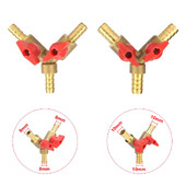 8 mm 10 mm žarna spygliuota Y formos 3 krypčių vožtuvo jungtis vario uždarymo rutulinis vožtuvas sodo drėkinimo akvariumo vandens siurblio adapteris 1 vnt.