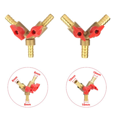 8 mm 10 mm voolik okastega Y-kujuline 3-suunaline ventiili ühendus vasest suletav kuulventiil Aia kastmine akvaariumi veepumba adapter 1 tk