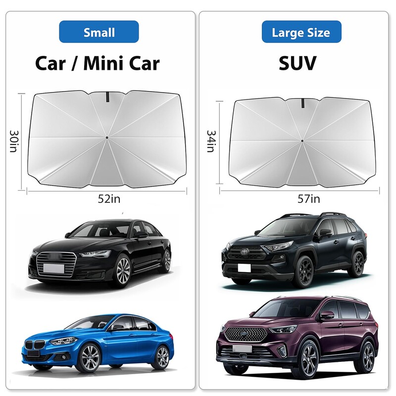 2024 Vjetrobransko staklo automobila Kišobran Sklopivi suncobran Prednji prozorski poklopac za zaštitu od topline UV zraka Zaštitni suncobran