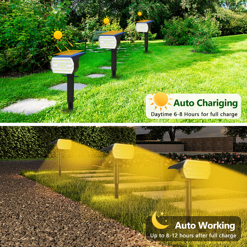 72/108 LED solarna reflektorska svjetla za vanjska vodootporna 3 načina rada krajobrazna reflektorska svjetla na solarno napajanje protiv poplave Zidna svjetiljka za terasu Staza Vrt