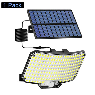 Napelemes lámpák kültéri 234LED 3 módú mozgásérzékelős világítás távirányítós IP65 vízálló biztonsági napelemes lámpákkal kültéri használatra