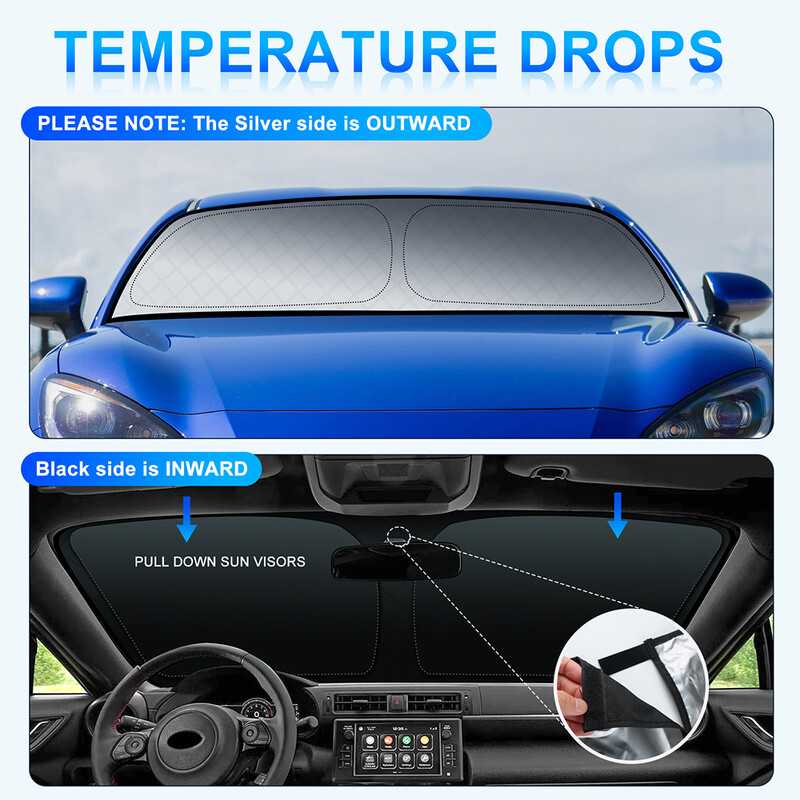 Prednje stražnje vjetrobransko staklo automobila za Subaru BRZ Toyota GR86 2021 2022 2023 2024 Vizir vjetrobransko staklo sklopivi UV zaštita