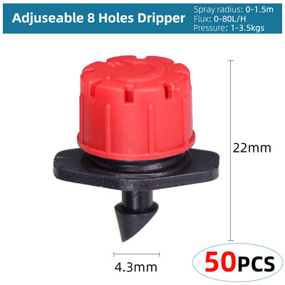 Variety Style Garden Drip Irigation Dripper Σταθερός εκπομπός αντιστάθμισης πίεσης ροής 1/4`` Ακροφύσιο διάθλασης ποτίσματος ψεκαστήρων