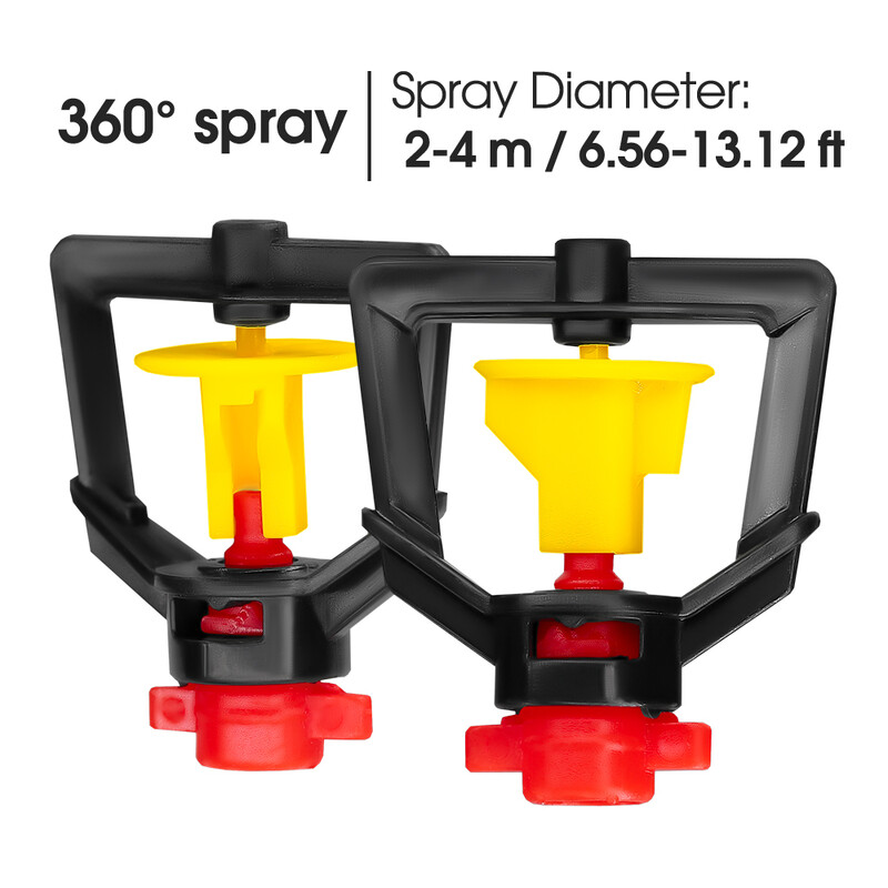 5PCS 360° rotacijska mikro raspršivač 21 cm kolac podesivi fluks vrt travnjak staklenik navodnjavanje mlaznica veliki kotač