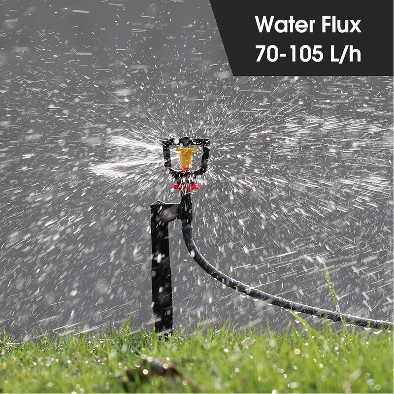 5PCS 360° rotacijska mikro raspršivač 21 cm kolac podesivi fluks vrt travnjak staklenik navodnjavanje mlaznica veliki kotač