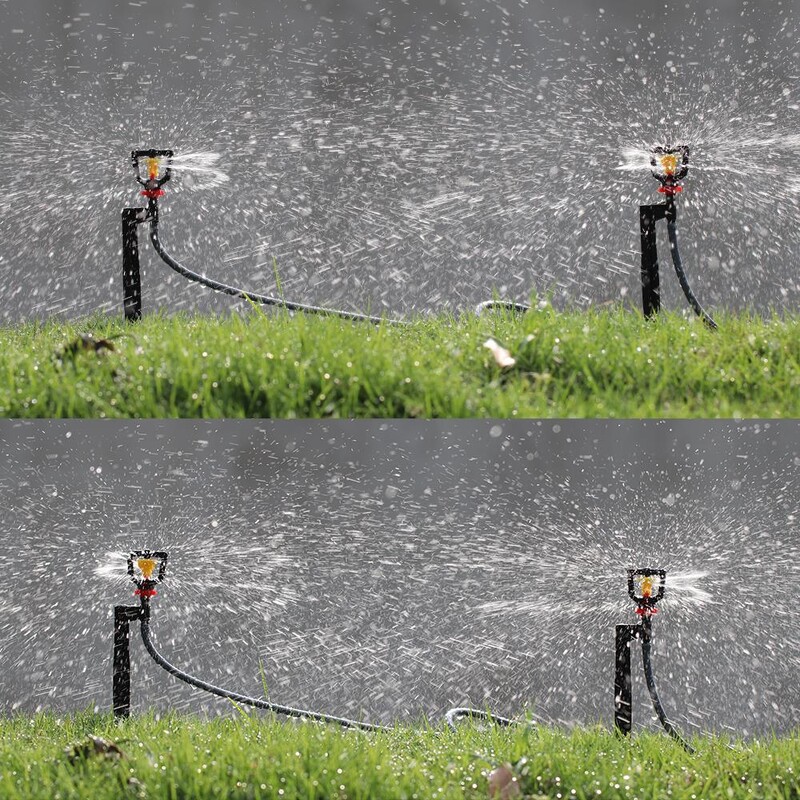 5PCS 360° rotacijska mikro raspršivač 21 cm kolac podesivi fluks vrt travnjak staklenik navodnjavanje mlaznica veliki kotač