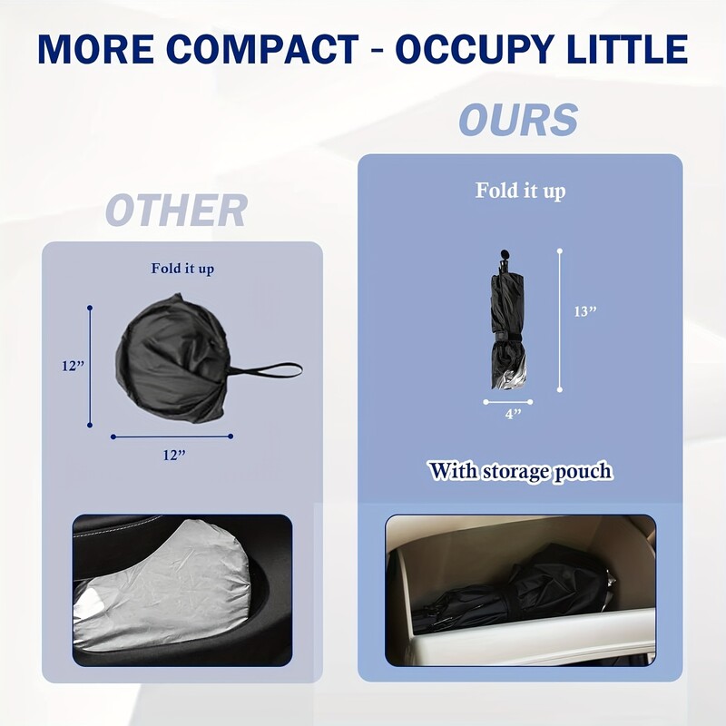 Sklopivi kišobran za vjetrobransko staklo za automobil, reflektirajući suncobran, blokator UV zraka, štitnik za štitnik od sunca, jednostavan za korištenje i skladištenje