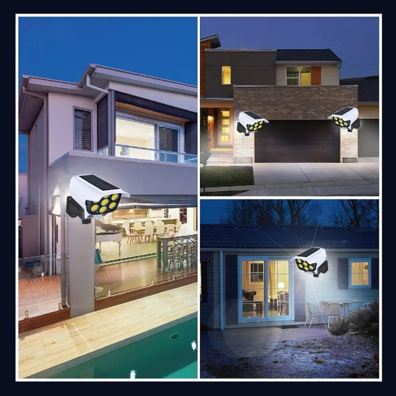 3 načina rada Osvjetljenje s više kutova Daljinski upravljač Simulacija na solarno napajanje Nadzor Indukcijska zidna svjetiljka s upozorenjem na crveno svjetlo