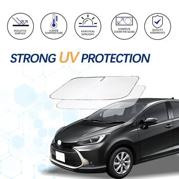 Για το Toyota Aqua Windshield Sun Shade Sunshade Sun Shade Protector Πτυσσόμενα μπλοκ Ακτίνες UV Keep Car Cooler