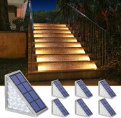 LED-es lépcsőlámpa lépcsőlámpa kültéri IP67 vízálló napelemes lámpa lencsével lopásgátló design dekor világítás kerti fedélzeti ösvényhez