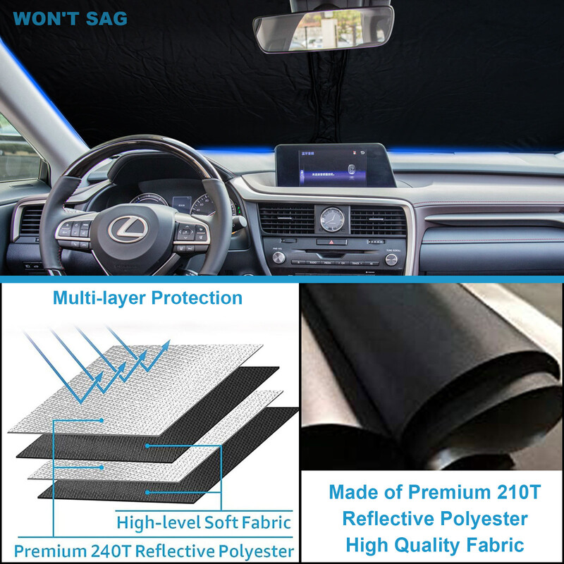 Za 2016-2024 Lexus RX350 RX350L RX450h prednje vjetrobransko staklo, UV zaštitni poklopac