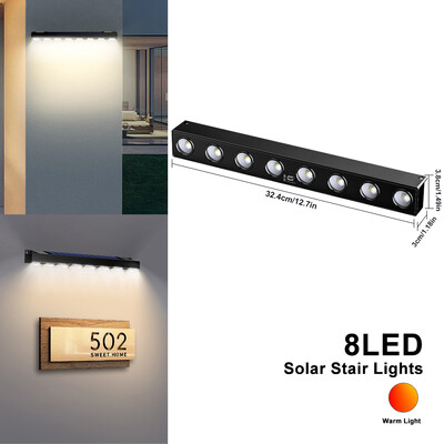 Kültéri LED napelemes fali lámpa Kerti táj világítás 4/6/8 LED vízálló fényes napelemes címlámpák vízálló udvar utca