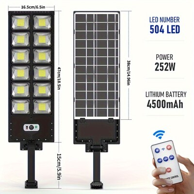 250 W-os napelemes lámpák kültéri vízálló 8000 LM LED-es Flood Lights mozgásérzékelő távirányítós 3 üzemmódú utcai lámpával az udvari kerti ösvényhez