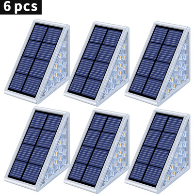 LED-es lépcsőlámpa lépcsőlámpa kültéri IP67 vízálló napelemes lámpa lencsével lopásgátló design dekor világítás kerti fedélzeti ösvényhez