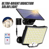 Szuperfényes LED-es kültéri napelemes lámpa mozgásérzékelős távirányítóval, IP65 vízálló terasz garázs biztonsági fali lámpához