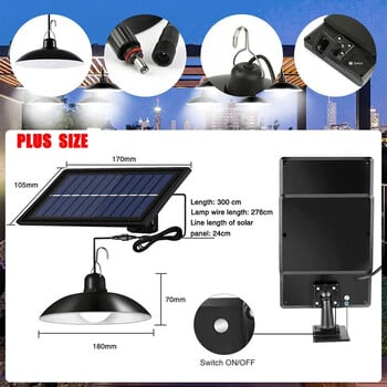 2/1 Head Solar Pendant Light Remote Outdoor Lamp Αδιάβροχο Power Κήπος Πολυέλαιος Εσωτερική αυλή κήπου υπόστεγο αχυρώνα LED με τηλεχειριστήριο