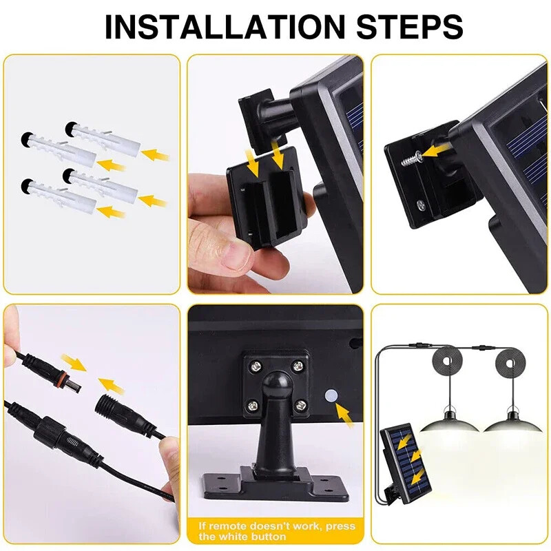 2/1 glava Solarna viseća svjetiljka Daljinski Vanjska svjetiljka Vodootporna električna vrtna luster Unutarnji vrt Dvorište Stajalica LED s daljinskim
