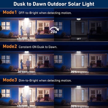 Solar Lights Outdoor 234LED 3 Mode αισθητήρας κίνησης Floodlights με τηλεχειριστήριο IP65 αδιάβροχα ηλιακά φώτα ασφαλείας για εξωτερικό