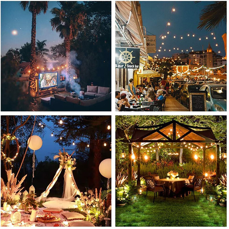 G40 Solarna žičana svjetla Vanjska solarna globus žičana žarulja Viseća svjetla za terasu 7M/10M Vodootporna vrtna pergola Dekoracija palube bistroa