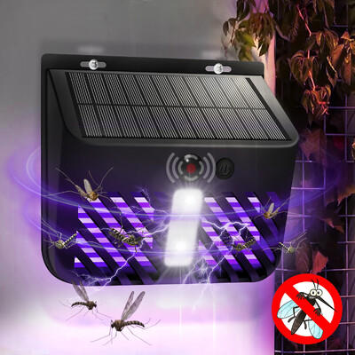 Solar Light Solar Bug Zapper Outdoor Suquito Killer με αισθητήρα κίνησης Αδιάβροχη ηλιακή τροφοδοσία μυγοπαγίδα για τοίχο αυλής κήπου