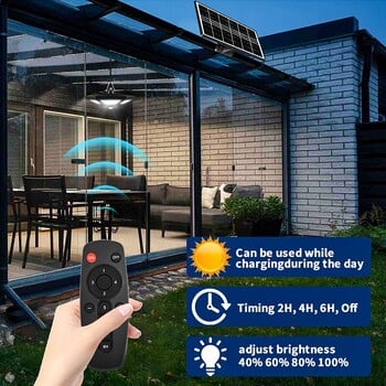 Solar Shed Light Ηλιακό κρεμαστό φωτιστικό για εσωτερικούς χώρους 180 LED 1000LM ηλιακό φωτιστικό με τηλεχειριστήριο για αχυρώνα Gazebo Garage