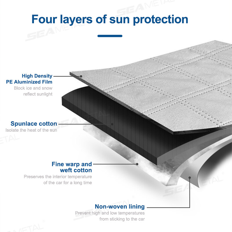BLALION Snježne navlake za vjetrobransko staklo automobila Zimski zadebljani štitnik za prednji prozor protiv snijega i leda Poklopac za zaštitu od snijega Otvor za monitor Dash Cam