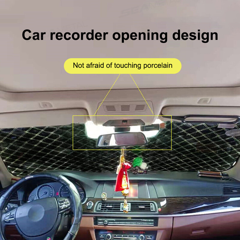 BLALION Snježne navlake za vjetrobransko staklo automobila Zimski zadebljani štitnik za prednji prozor protiv snijega i leda Poklopac za zaštitu od snijega Otvor za monitor Dash Cam