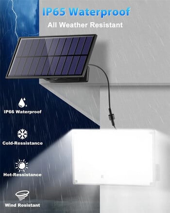 172LED Solar Light Outdoor Waterproof with Motion Floodlight Remote Control 3 modes for Patio Garage Backyard