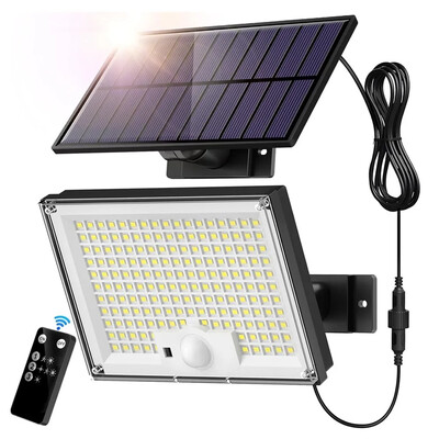 172LED Solar Light Outdoor Waterproof with Motion Floodlight Remote Control 3 modes for Patio Garage Backyard