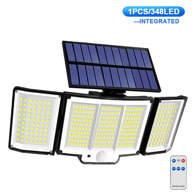 Ηλιακά φώτα εξωτερικού χώρου 318/348LED ηλιακά φώτα ασφαλείας IP65 Αδιάβροχο αισθητήρα κίνησης Φωτιστικό τοίχου για φράχτη κήπου Αίθριο
