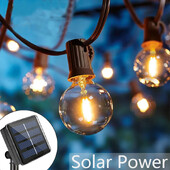 LED String Lights Bulbs 21Meter G40 Globe Lights Εξωτερική Αίθριο Κήπου Αδιάβροχη Διακόσμηση Solar Power Garland Φωτισμός γάμου