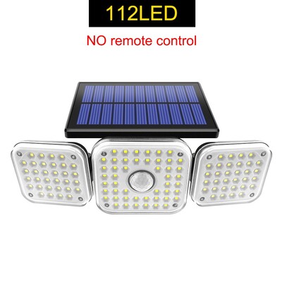 Solar Outdoor Light 182/112 LED Solar Security Flood Lighting με 3 λειτουργίες Ρυθμιζόμενη κεφαλή φωτισμού για αυλή κήπου γκαράζ