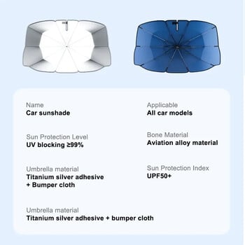 KMIND Αλεξίπτωτο αυτοκινήτου Ομπρέλα Αυτοκινήτου Sun Shade UV Protector Parasol Καλοκαιρινό αυτόματο μπροστινό παρμπρίζ για αξεσουάρ αυτοκινήτου