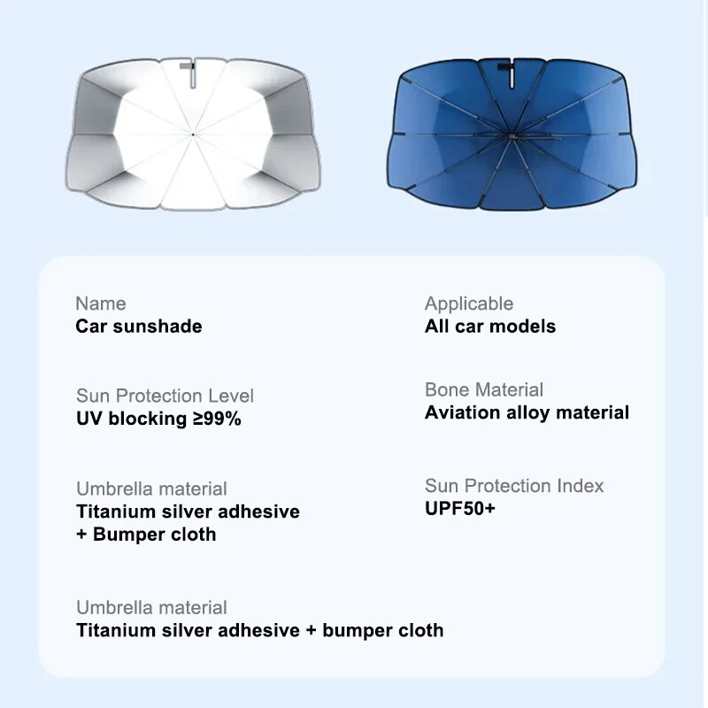 KMIND Automobilinis skėtis nuo saulės Skėtis Automobilinis skėtis nuo saulės UV apsauga Skėtis nuo saulės Vasarinis auto priekinio stiklo apsauga automobilio priedams