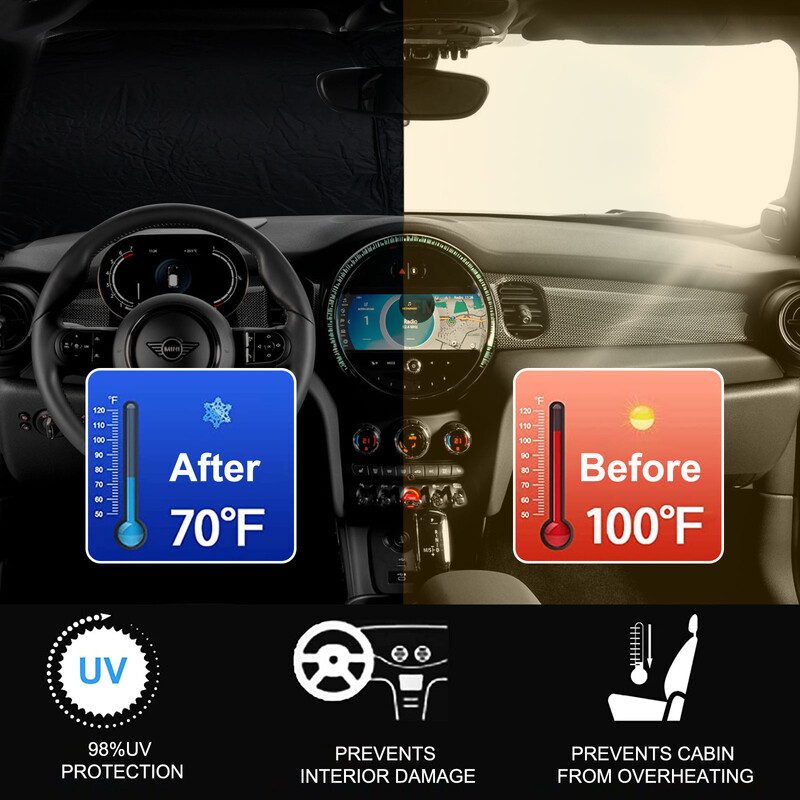 Automobilio skydelis Apsaugos nuo saulės langas Skėtis nuo saulės Blocks Parasol Coche UV spindulių vairuotojo apsauga, skirta Mini Cooper S Hardtop 4 Door 2015-2024