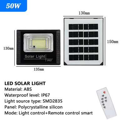 54-362 LED Solar Flood Lights Remote Control Solar Powered Spotlight Outdoor Waterproof IP67 Villa Street Light Ρυθμιζόμενη γωνία