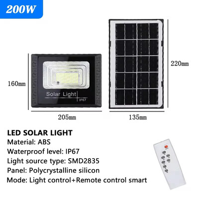 54-362 LED Solar Flood Lights Remote Control Solar Powered Spotlight Outdoor Waterproof IP67 Villa Street Light Ρυθμιζόμενη γωνία