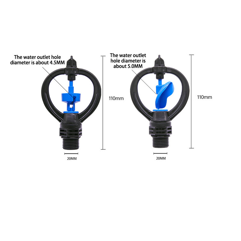 1PC 360 stupnjeva automatski rotirajući navodnjavanje za navodnjavanje vrtnog travnjaka rotirajući raspršivač 1/2" 3/4" muška mlaznica za raspršivanje