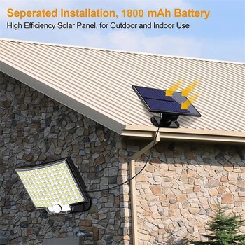 Super Bright 106 LED Solar split τοίχου φωτιστικό 3 τρόπων αδιάβροχο αισθητήρα κίνησης φωτιστικά ηλιακό φωτιστικό για κήπο αίθριο γκαράζ πίσω αυλή