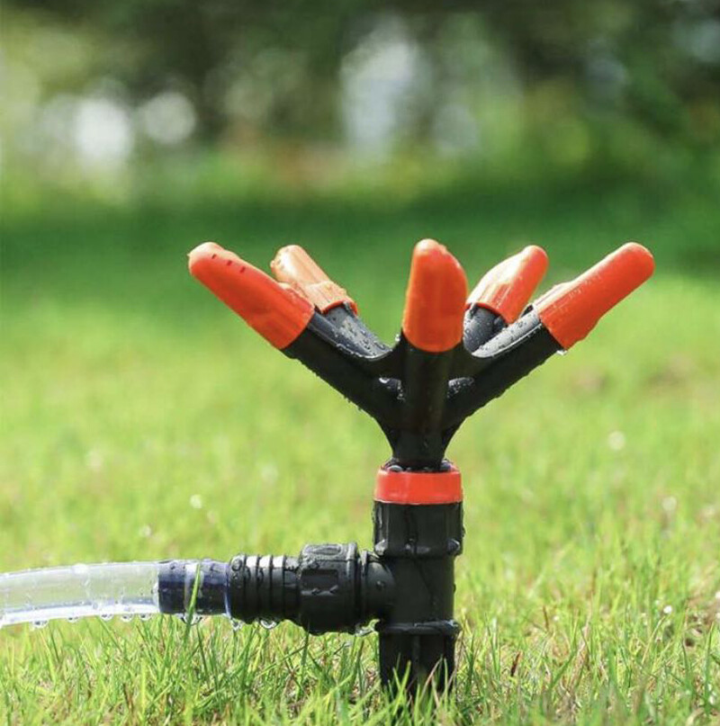 Dārza smidzinātājs Automātisks 360 grādu rotācijas zāliena smidzinātājs lielai platībai — regulējama svērta dārza laistīšanas sistēma