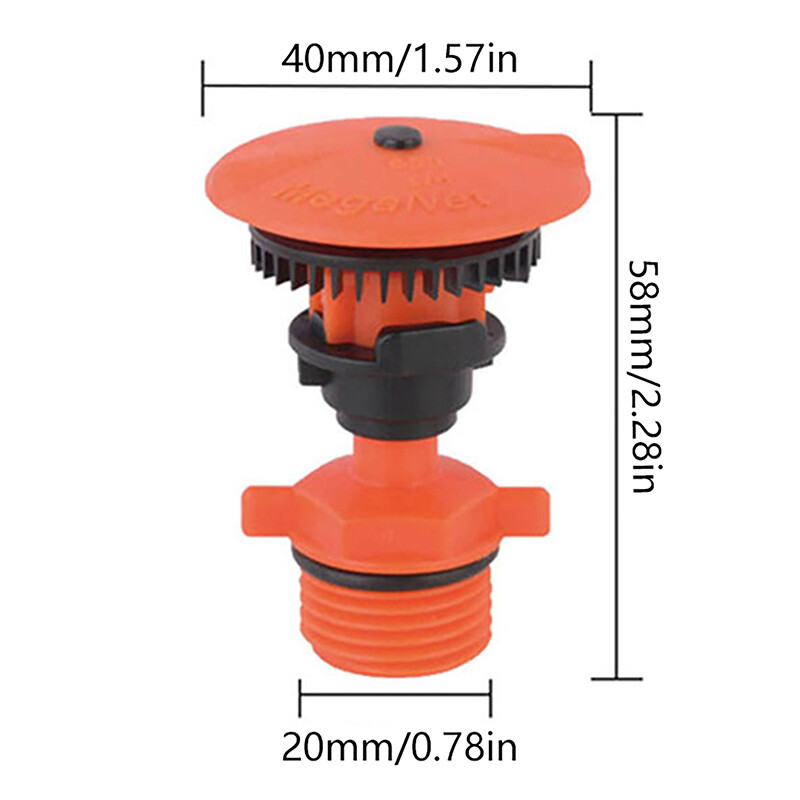 1/2" Férfi menetes kerti öntöző 360°-ban forgatható füves virágos szántóföldi gyümölcsös öntözőfúvóka oszcilláló forgó öntöző