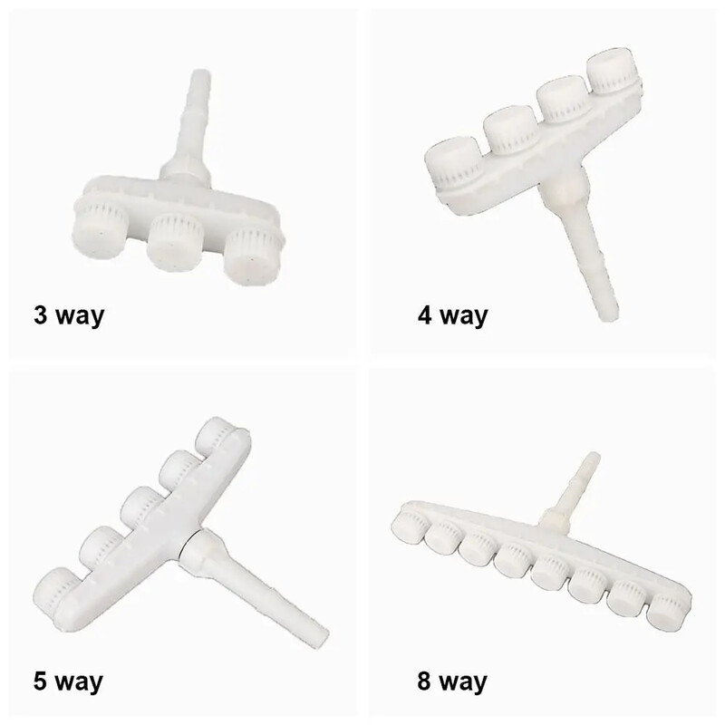 Fehér Mezőgazdaság Porlasztó fúvókák Pázsit Zöldség 3/4/5/8 utas Vízpermetező Kerti Farm Otthoni Öntözés Öntözés Permetező